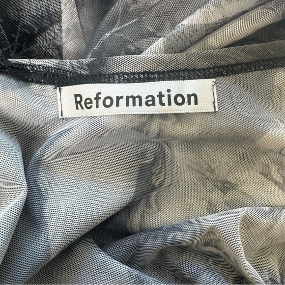 Reformation Ash Grey Mesh Midi Bodycon Dress Small NWT - Picture 7 of 15